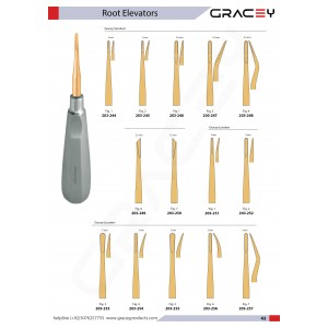 Root Elevators Gold Plated with Standard Handle 